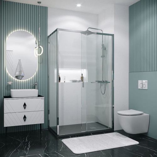 Душевой уголок Grossman Style 130х80 120.K33.05.1380.10.00 профиль Хром стекло прозрачное