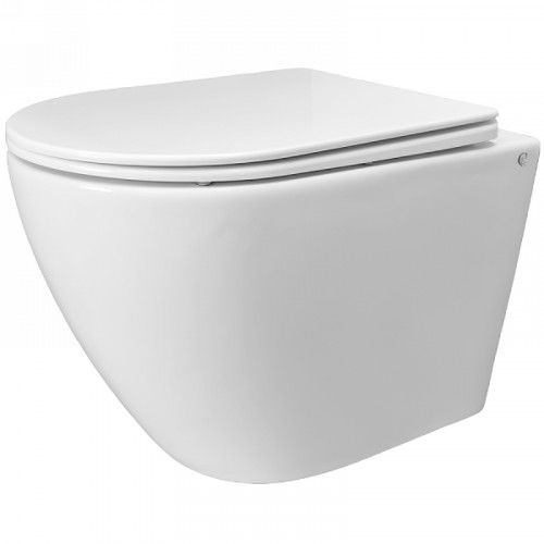Унитаз CeramaLux TR2196 подвесной Белый глянцевый с сиденьем Микролифт фаянс подвесной