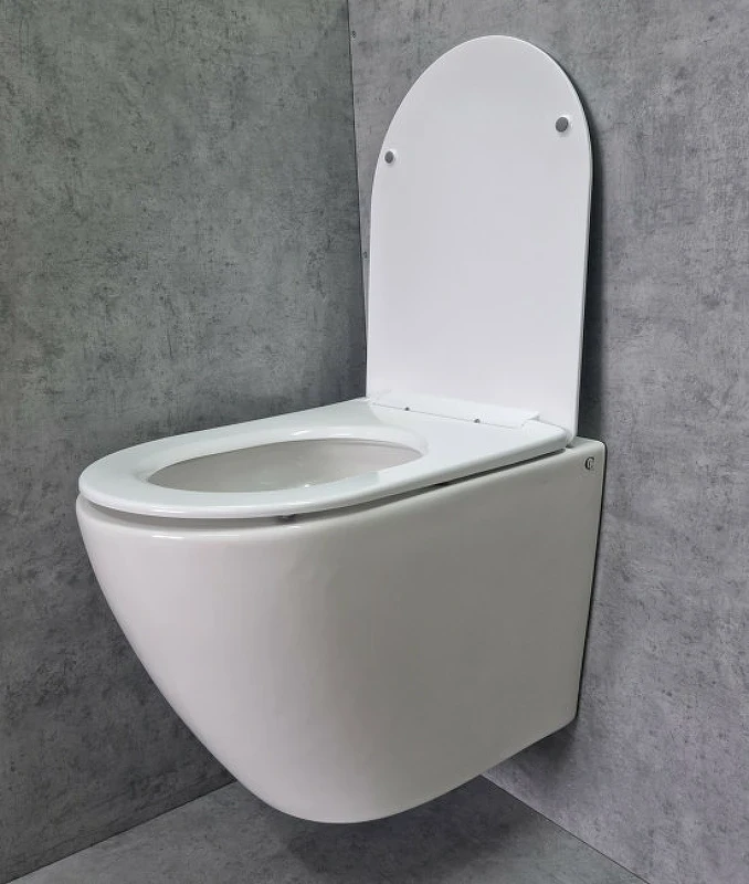 Унитаз CeramaLux TR2196 подвесной Белый глянцевый с сиденьем Микролифт фаянс подвесной