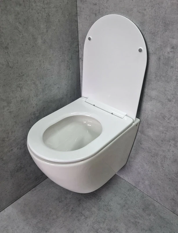 Унитаз CeramaLux TR2196 подвесной Белый глянцевый с сиденьем Микролифт фаянс подвесной