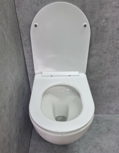 Унитаз CeramaLux TR2196 подвесной Белый глянцевый с сиденьем Микролифт фаянс подвесной