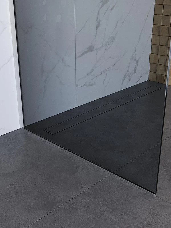 Душевая перегородка BelBagno Uno 90 UNO-L-1-TB-90-GR-Cr профиль Хром стекло тонированное