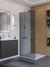 Душевая перегородка BelBagno Uno 90 UNO-L-1-TB-90-GR-Cr профиль Хром стекло тонированное