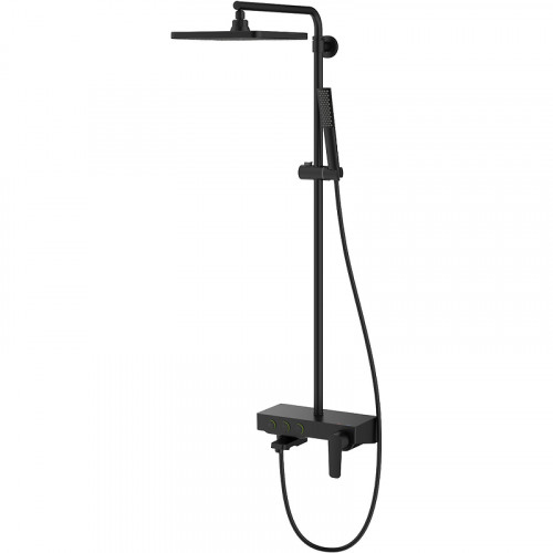 Душевая система Teska Niagara NG3580 с термостатом Черная нержавеющая сталь на стену