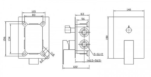 Смеситель для душа BelBagno Romano ROM-VDI-CRM Хром латунь встраиваемый