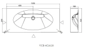 Раковина подвесная Vincea Каприз (Caprise) 120 VCB-4CA120MWLG цвет Белый матовый Светло-серый матовый