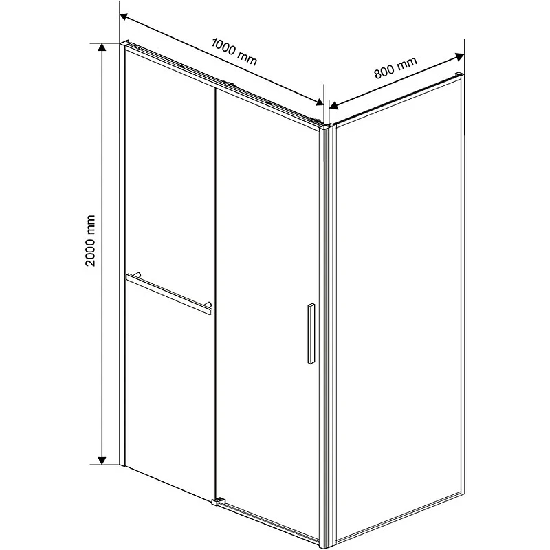 Душевой уголок Vincea Slim Soft 100x80 VSR-1SS8010CLB профиль Черный стекло прозрачное