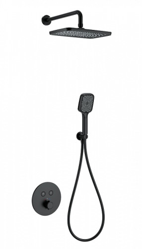 Душевая система Wonzon &amp; Woghand WW-D2017-A-MB с термостатом цвет Черный матовый