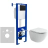 Комплект унитаза Ceramicanova Vogue CN4008T с инсталляцией Berges Atom 410 040340 с сиденьем Микролифт и Черной матовой клавишей смыва фарфор подвесной