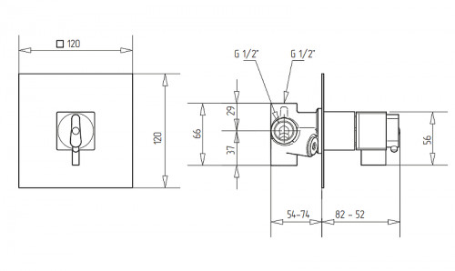 Смеситель для душа Migliore Kvant 25403 с термостатом Хром латунь встраиваемый