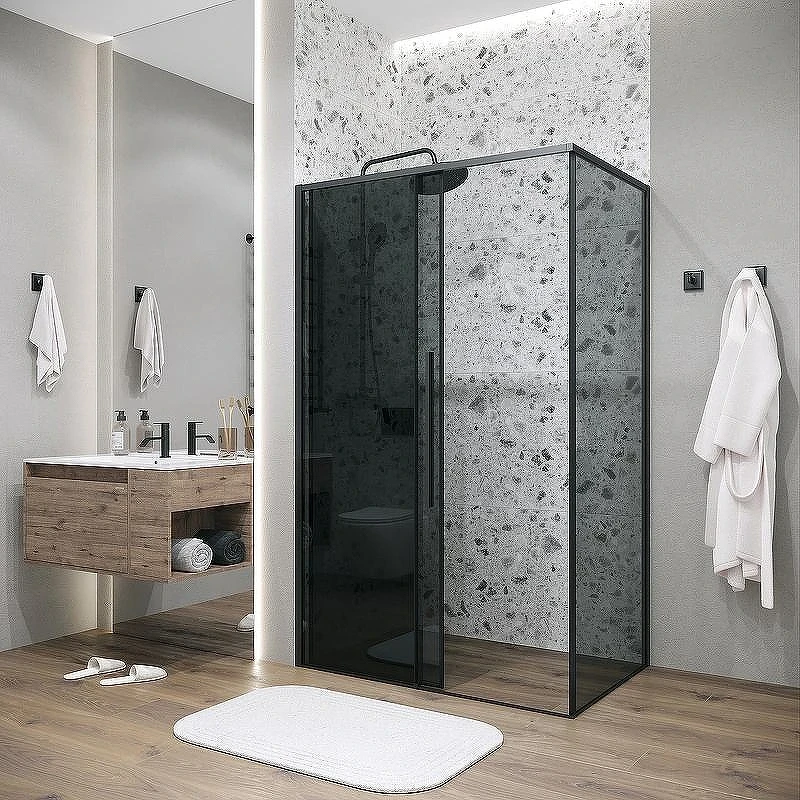 Душевой уголок Grossman Galaxy 110х90 120.K33.01.1190.21.10 профиль Черный матовый стекло тонированное