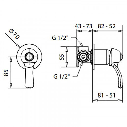 Смеситель для душа Migliore Lem 25877 Хром латунь встраиваемый