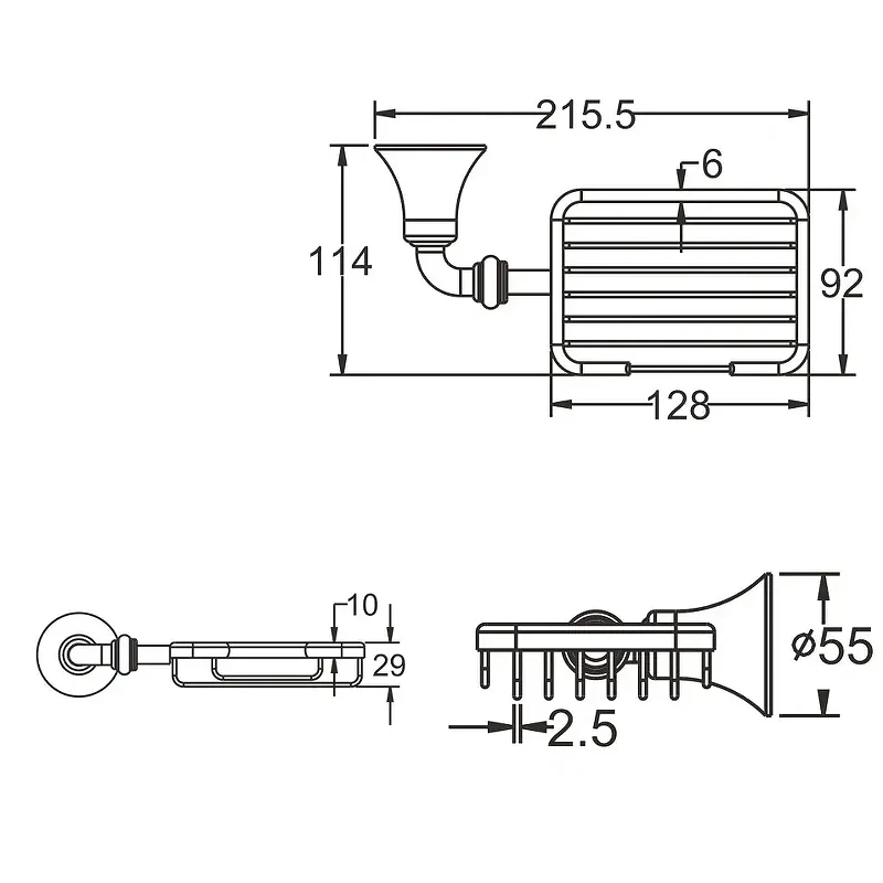 Мыльница Rose RG12 RG1204 цвет Хром
