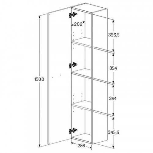Шкаф пенал Roca Victoria 30 A857564517 подвесной Орех