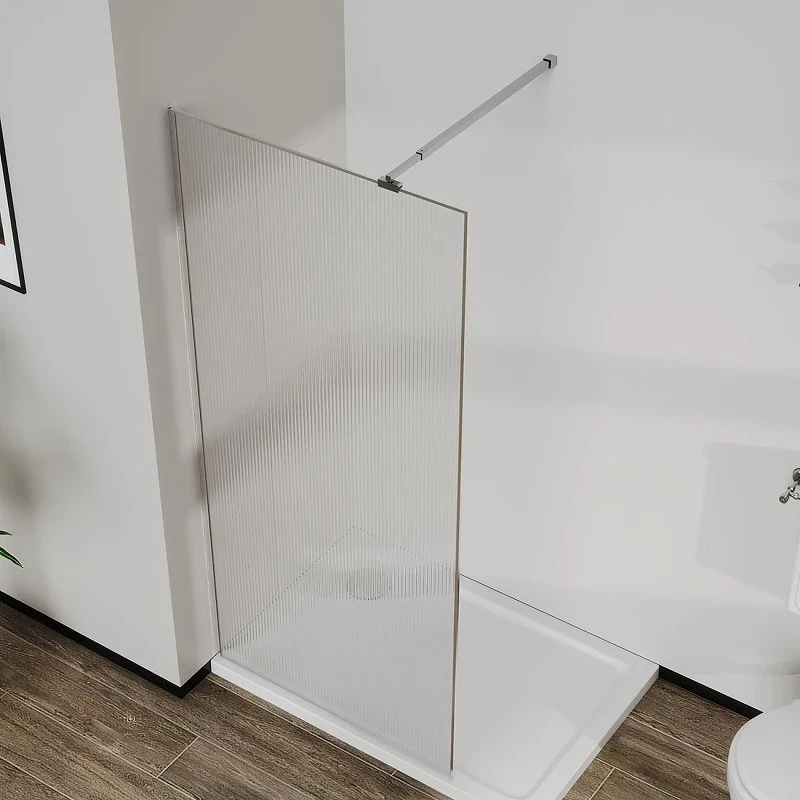 Душевая перегородка Azario Walk-In 90 AZ-271-90-MGR-CRF профиль Графит матовый стекло рифленое