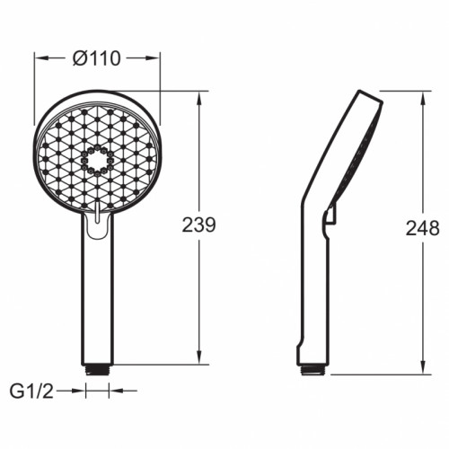 Ручной душ Jacob Delafon Awaken E72415-BL Черный матовый пластик