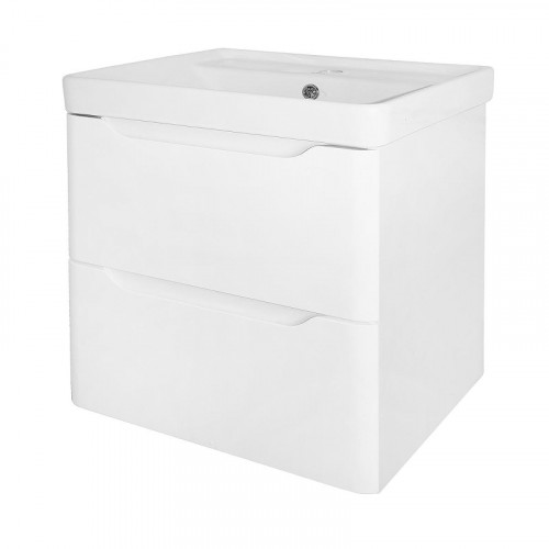 Тумба с раковиной Azario Lotos 50 CS00094662 подвесная цвет Белый глянцевый