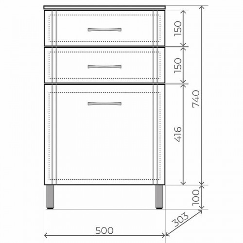 Комод Style Line Эко Стандарт ТН 50 ЛС-00002330 Белый глянцевый МДФ / ЛДСП