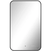 Зеркало Reflexion Black View 600х1000 RF4003BV с подсветкой Черное с бесконтактным выключателем, диммером и часами