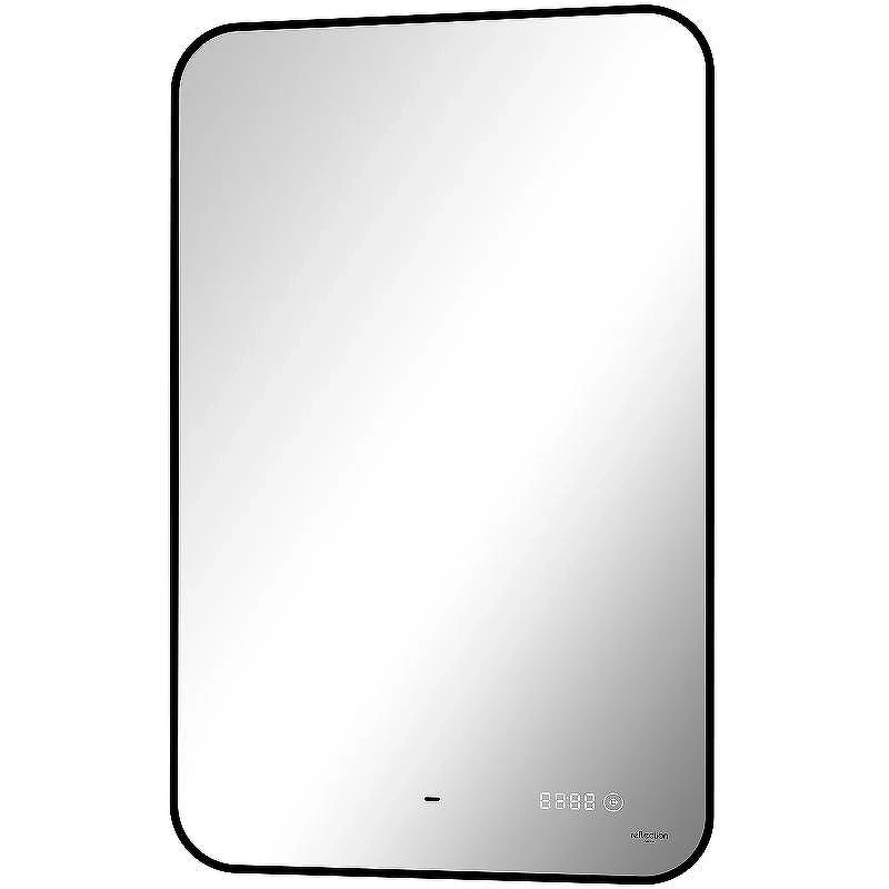 Зеркало Reflexion Black View 600х1000 RF4003BV с подсветкой Черное с бесконтактным выключателем, диммером и часами