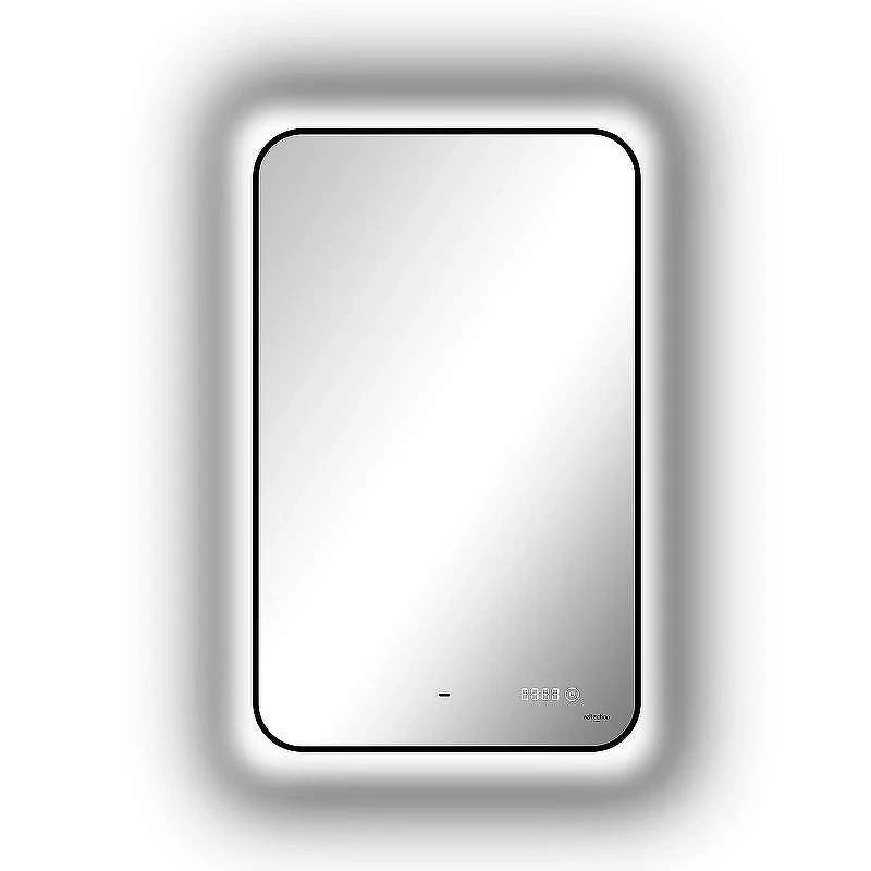 Зеркало Reflexion Black View 600х1000 RF4003BV с подсветкой Черное с бесконтактным выключателем, диммером и часами