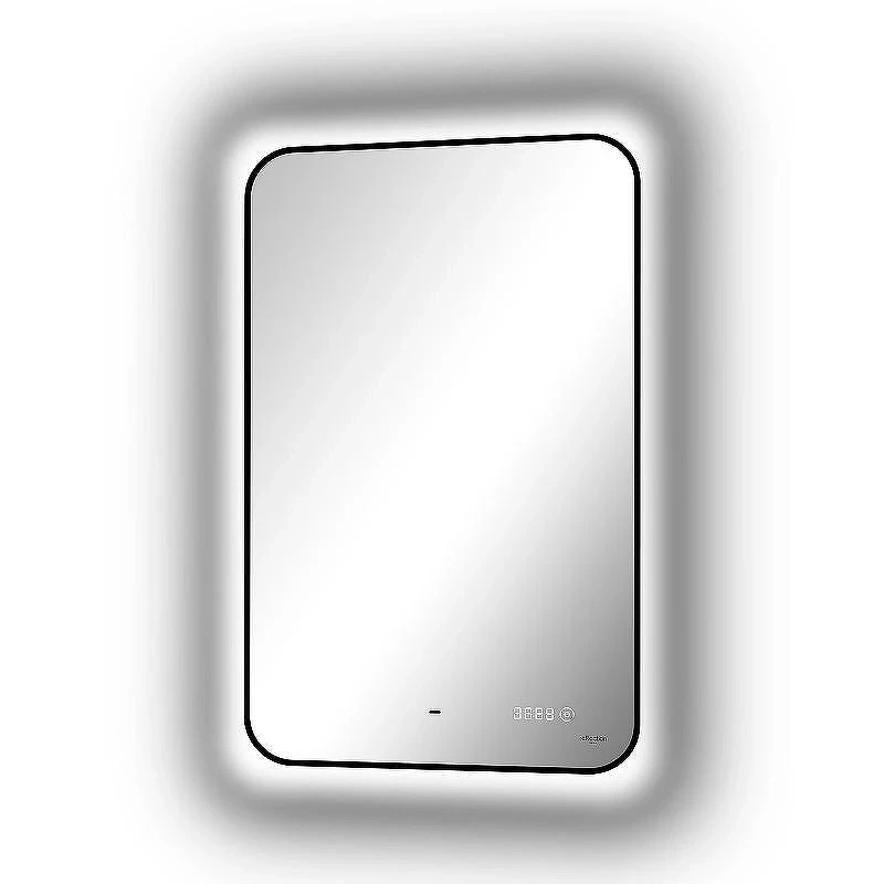 Зеркало Reflexion Black View 600х1000 RF4003BV с подсветкой Черное с бесконтактным выключателем, диммером и часами
