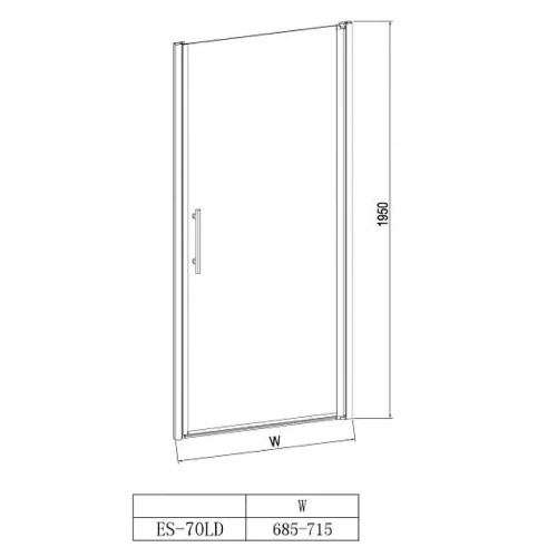 Душевая дверь Esbano ES-70LD 70 L ESDN70LDL профиль Хром стекло прозрачное