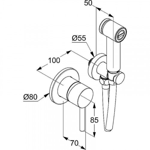 Гигиенический душ со смесителем Kludi Bozz 389985376 Белый матовый