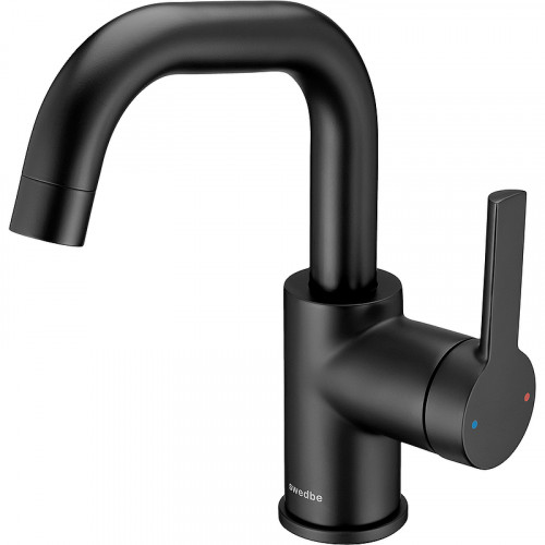 Смеситель для раковины Swedbe Diana 1011B Черный матовый латунь