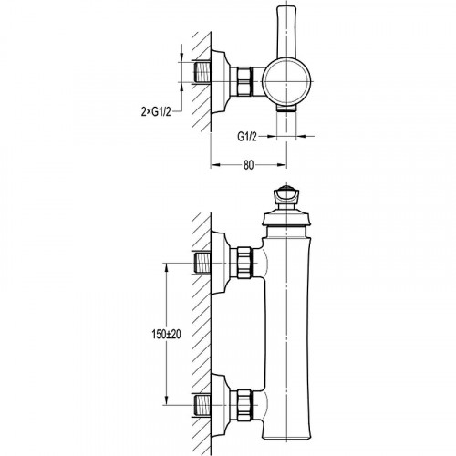 Смеситель для душа Swedbe Terracotta Art 2509 Терракота латунь на стену
