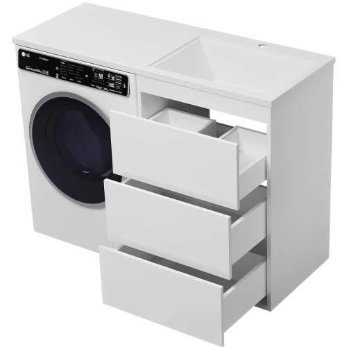 Тумба с раковиной Brevita Grafit 120 R УТ000015421 Белая матовая МДФ / ЛДСП