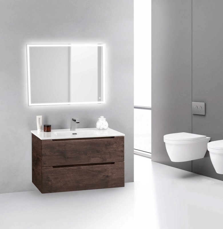 Тумба под раковину BelBagno ETNA 39-700/390-2C-SO-RW-P подвесная Rovere Moro МДФ / ЛДСП
