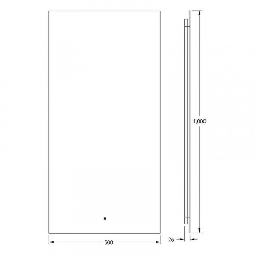 Зеркало Defesto Glow 50х100 DF 2515R с подсветкой 28W-3000К/с фацетом/ИК - выключатель/Теплый белый свет