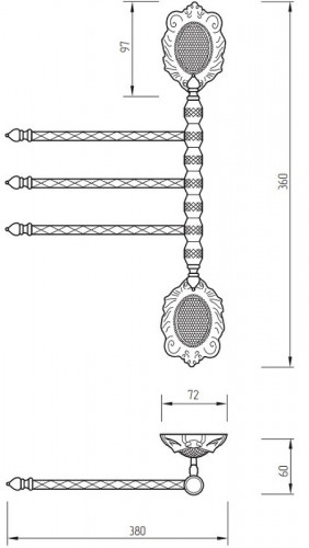 Полотенцедержатель Migliore Cleopatra 16673 поворотный Хром