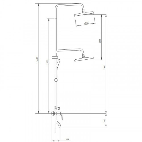 Душевая система Splenka S50.24.03 Золото матовое латунь на стену