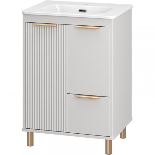 Тумба с раковиной Brevita Risacca Crema 60 УТ000025678 Серая матовая