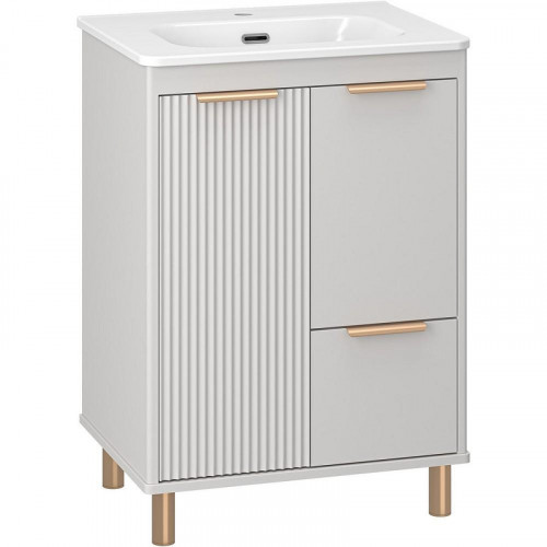 Тумба с раковиной Brevita Risacca Crema 60 УТ000025678 Серая матовая