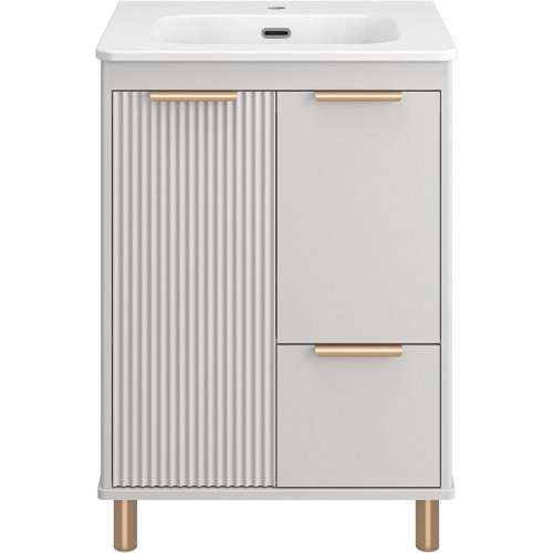 Тумба с раковиной Brevita Risacca Crema 60 УТ000025678 Серая матовая