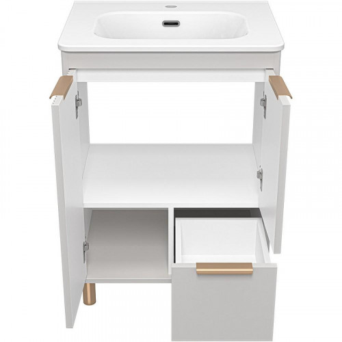 Тумба с раковиной Brevita Risacca Crema 60 УТ000025678 Серая матовая