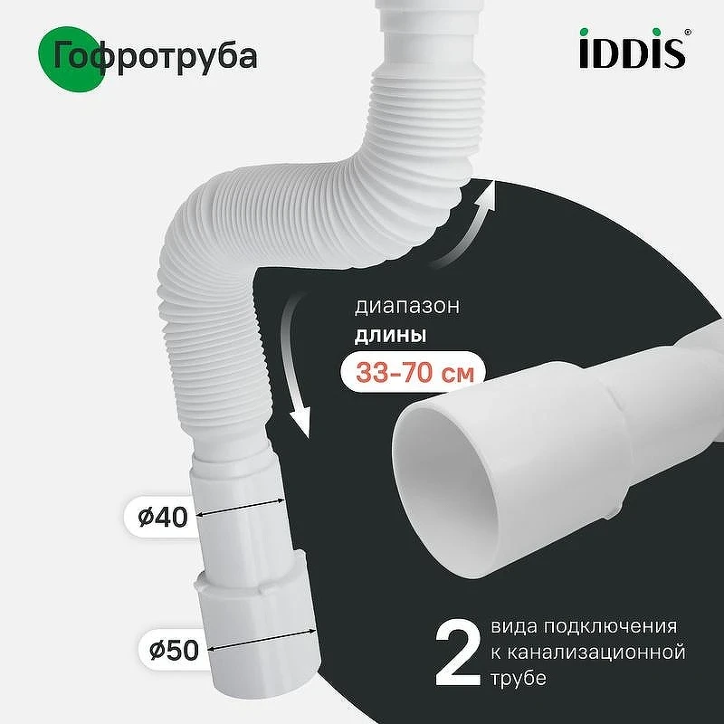 Сифон для раковины Iddis Optima Home 900BVG0010VD цвет Белый