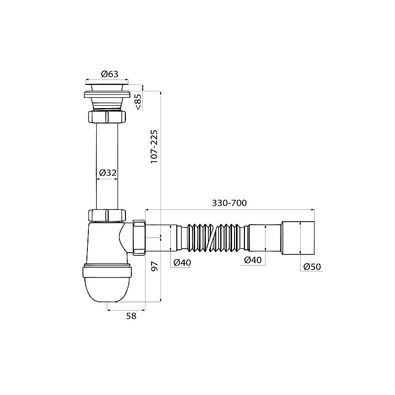 Сифон для раковины Iddis Optima Home 900BVG0010VD цвет Белый