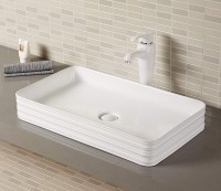 Раковина-чаша CeramaLux 65 W1531 (D1408) Белая фаянс накладная