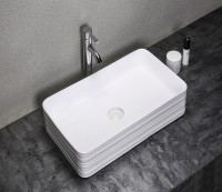 Раковина-чаша CeramaLux 65 W1531 (D1408) Белая фаянс накладная