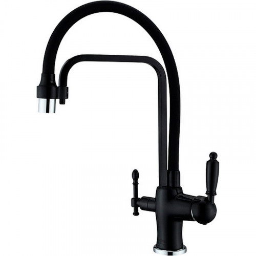 Смеситель для кухни ZorG Sanitary ZR 342-6 YF BLACK Чёрный