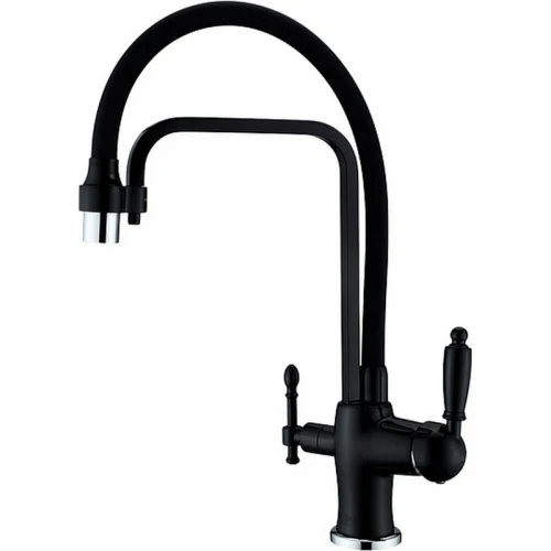 Смеситель для кухни ZorG Sanitary ZR 342-6 YF BLACK Чёрный