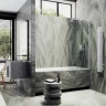 Шторка на ванну Maybah Glass MGV-59-1ш 600x1400 в широком профиле Белый стекло прозрачное