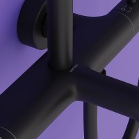 Душевая система Sancos Game SC3001MB с термостатом Черная матовая латунь на стену