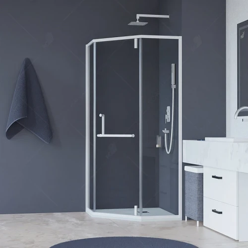 Душевой уголок RGW Hotel HO-084W 100х100 350608400-15 профиль Белый стекло прозрачное