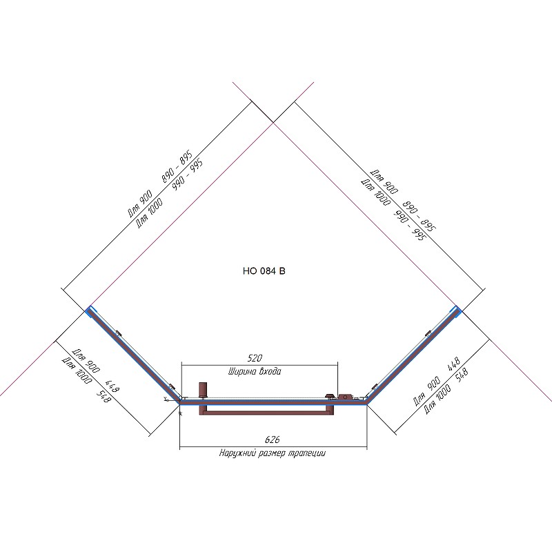 Душевой уголок RGW Hotel HO-084W 100х100 350608400-15 профиль Белый стекло прозрачное