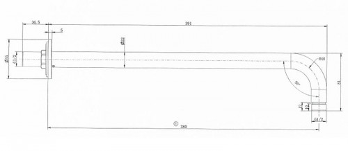 Кронштейн для верхнего душа Splendy AA213N380RBM цвет Черный матовый